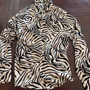 Fashion Nova Zebra Pattern Shirt